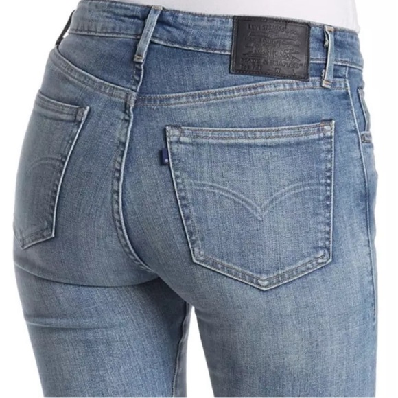 Levi's 721 Selvedge Distressed High Waisted Skinny Jeans Cobalt 26 X 30 NWT $168 - Picture 14 of 15